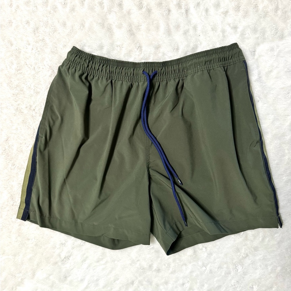 CHUBBIES Men’s Olive Side Stripe Swim Shorts